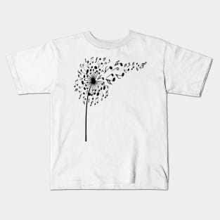 Dandelion Shirt Music Note Shirt Music Lover Kids T-Shirt